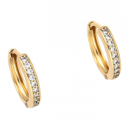 KOLCZYKI POZŁACANE 15/3 MM BRYLANTOWE KÓŁKA XUPING 84152