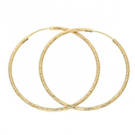 KOLCZYKI POZŁACANE 50/2 MM ZŁOTE KOŁA XUPING 84159