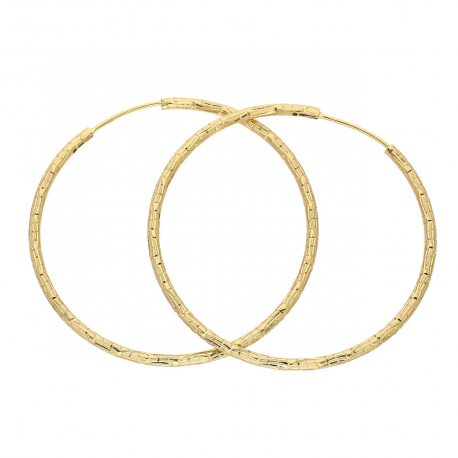 KOLCZYKI POZŁACANE 45/2 MM ZŁOTE KOŁA XUPING 84160