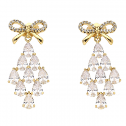 KOLCZYKI POZŁACANE 34/16 MM BRYLANTOWA ELEGANCJA XUPING 84178