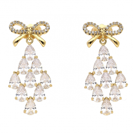 KOLCZYKI POZŁACANE 34/16 MM BRYLANTOWA ELEGANCJA XUPING 84178