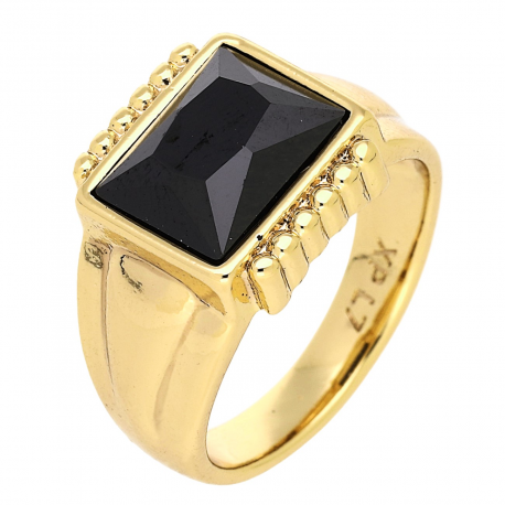 PIERŚCIONEK POZŁACANY 13 MM BLACK DIAMOND XUPING 84186