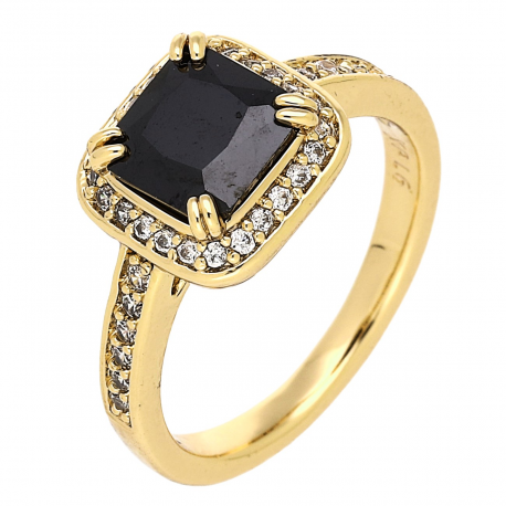 PIERŚCIONEK POZŁACANY 10 MM BLACK DIAMOND XUPING 84189