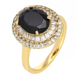 PIERŚCIONEK POZŁACANY 16 MM BLACK DIAMOND XUPING 84190