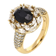 PIERŚCIONEK POZŁACANY 15 MM BLACK DIAMOND XUPING 84191