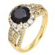 PIERŚCIONEK POZŁACANY 12 MM BLACK DIAMOND XUPING 84192