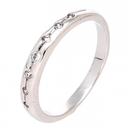 PIERŚCIONEK PLATYNOWANY 3 MM MIX BRYLANTÓW XUPING 84200