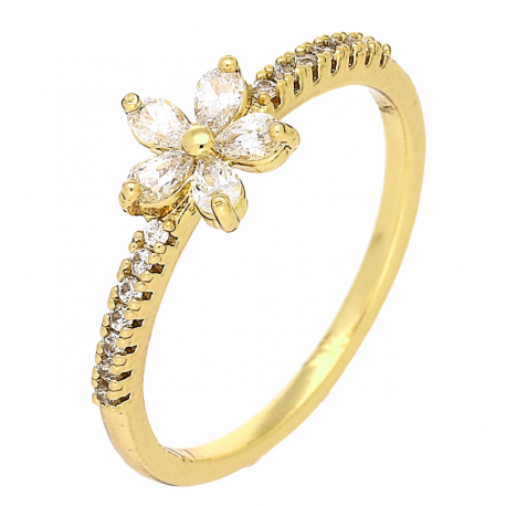 PIERŚCIONEK POZŁACANY 8 MM BRYLANTOWA MARGERYTKA XUPING 84203