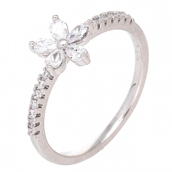 PIERŚCIONEK PLATYNOWANY 8 MM BRYLANTOWA MARGERYTKA XUPING 84204