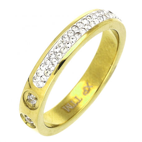 PIERŚCIONEK POZŁACANY 4 MM S. STEEL TTM XUPING 84290