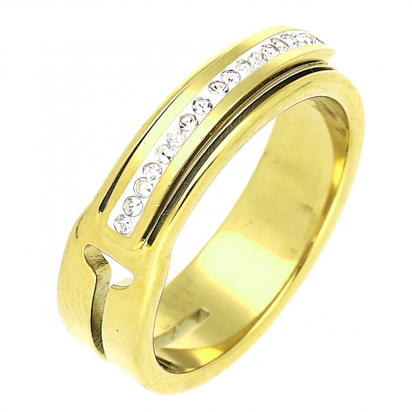 PIERŚCIONEK POZŁACANY 6 MM S. STEEL TTM XUPING 84297