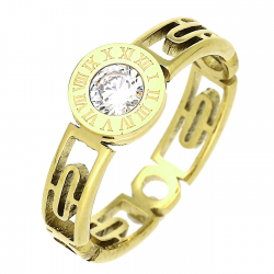 PIERŚCIONEK POZŁACANY 7 MM S. STEEL TTM XUPING 84302
