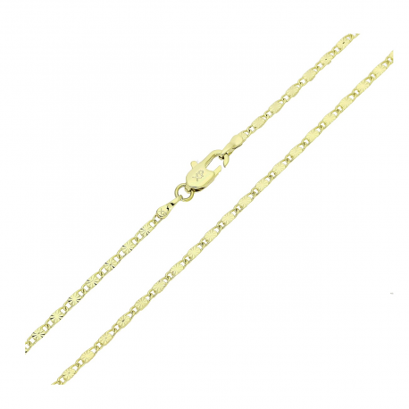 14K ŁAŃCUSZEK POZŁACANY 40 CM 1,8 MM PTASIE OKO DIAMENTOWANE XUPING 84325