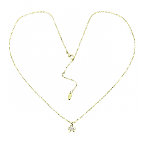 14K CELEBRYTKA POZŁACANA 45 CM KOKARDECZKA Z BRYLANTEM XUPING 84329