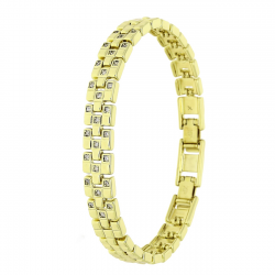 14K BRANSOLETKA POZŁACANA 18,5-16,5 CM 8 MM ELEGANCE XUPING 84353