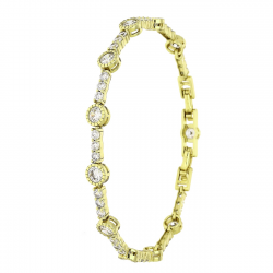 14K BRANSOLETKA POZŁACANA 18,5-16,5 CM 6 MM BRYLANTOWA XUPING 84357