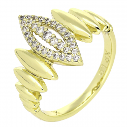 14K PIERŚCIONEK POZŁACANY 15 MM ELEGANCE XUPING 84388