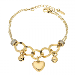 BRANSOLETKA POZŁACANA 17+3 CM ELEGANTKA Z SERCEM XUPING 84479