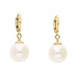 KOLCZYKI POZŁACANE 30/12 MM WISZĄCA PERŁA XUPING 84501