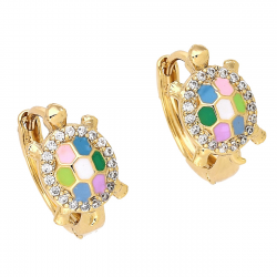 KOLCZYKI POZŁACANE 15/9 MM ŻÓŁWIKI XUPING 84510