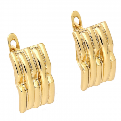 KOLCZYKI POZŁACANE 15/9 MM ZŁOTE TRADYCYJNE XUPING 84546