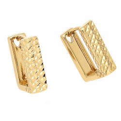 KOLCZYKI POZŁACANE 15/5 MM ZŁOTE ELEGANTKI DIAMENTOWANE XUPING 84548