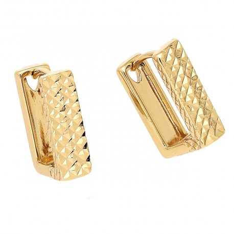KOLCZYKI POZŁACANE 15/5 MM ZŁOTE ELEGANTKI DIAMENTOWANE XUPING 84548
