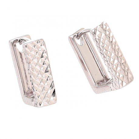 KOLCZYKI PLATYNOWANE 15/5 MM SREBRNE ELEGANTKI DIAMENTOWANE XUPING 84549