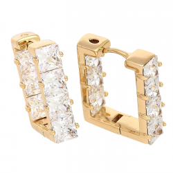 KOLCZYKI POZŁACANE 21/6 MM ELEGANTKI Z RADIANTAMI XUPING 84562