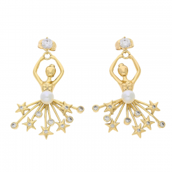 KOLCZYKI POZŁACANE 49/31 MM BALETNICZKI XUPING 84571