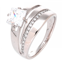 PIERŚCIONEK PLATYNOWANY 13 MM ELEGANCJA RADIANTU XUPING 84586