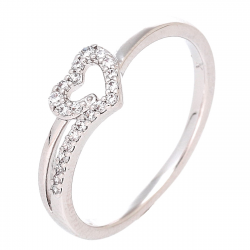 PIERŚCIONEK PLATYNOWANY 6 MM ZARĘCZYNOWE SERCE XUPING 84588