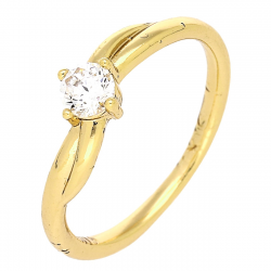 PIERŚCIONEK POZŁACANY 5 MM BRYLANT ZARĘCZYNOWY XUPING 84589
