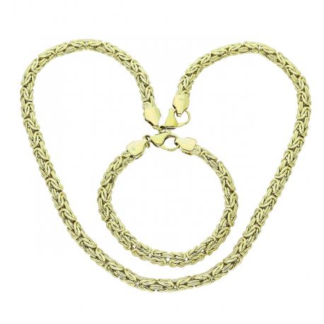 14k ŁAŃCUCH POZŁACANY 50 CM Z BRANSOLETKĄ 20 CM 7,3 MM KRÓLEWSKI XUPING 84676