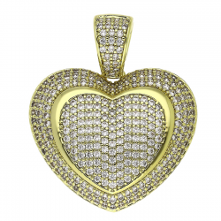 14k ZAWIESZKA POZŁACANA 41/34 MM BRYLANTOWE SERCE XUPING 84690