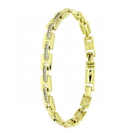 14K BRAN5OLETKA POZŁACANA 19-17 CM 6 MM ELEGANCE XUPING 84725