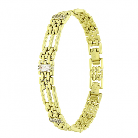 14K BRANSOLETKA POZŁACANA 19-17 CM 8 MM ELEGANCE XUPING 84730