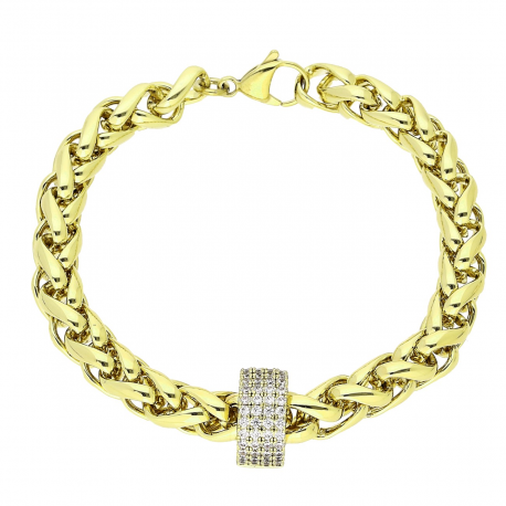 14K BRANSOLETKA POZŁACANA 19 CM 14 MM ELEGANCE XUPING 84732