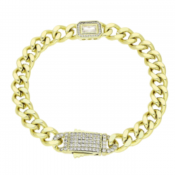 14K BRANSOLETKA POZŁACANA 19,5 CM 9 MM LUXURY XUPING 84733