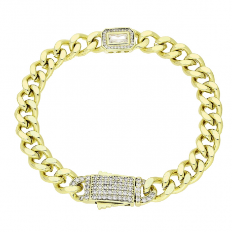 14K BRANSOLETKA POZŁACANA 19,5 CM 9 MM LUXURY XUPING 84733