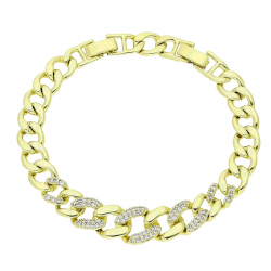 14K BRANSOLETKA POZŁACANA 20-17 CM 11 MM ELEGANCE XUPING 84735