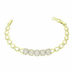 14K BRANSOLETKA POZŁACANA 19-17 CM 10 MM ELEGANCE XUPING 84740