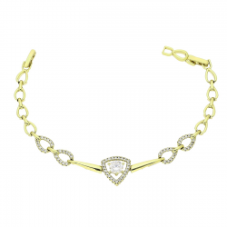 14K BRANSOLETKA POZŁACANA 19-17 CM 13 MM ELEGANCE XUPING 84742