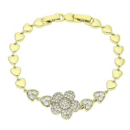 14K BRANSOLETKA POZŁACANA 18,5-17 CM 16 MM ELEGANCE XUPING 84743