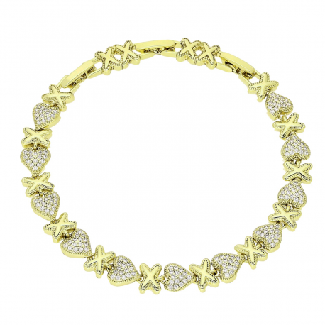 14K BRANSOLETKA POZŁACANA 12-16 CM 7 MM ELEGANCE XUPING 84744