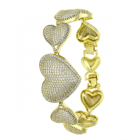 14K BRANSOLETKA POZŁACANA 19,5-17 CM 24 MM ROYAL LUXURY XUPING 84746