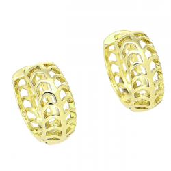 14K KOLCZYKI POZŁACANE 15/6 MM AŻUROWE KÓŁKA XUPING 84754