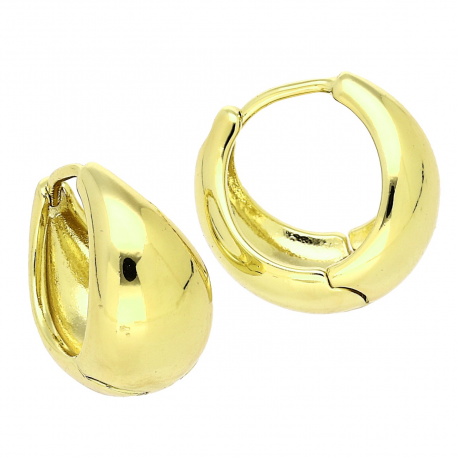 14K KOLCZYKI POZŁACANE 15/9 MM ZŁOTE TRADYCYJNE XUPING 84756