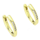 14K KOLCZYKI POZŁACANE 17/3 MM TRADYCYJNE Z BRYLANTAMI XUPING 84769