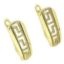 14K KOLCZYKI POZŁACANE 20/8 MM GRECKIE ZŁOTO XUPING 84773